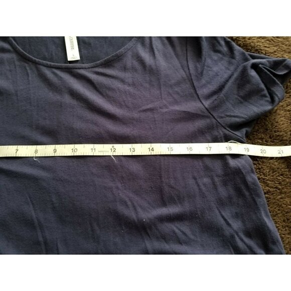 Zenana Viscose Stretch Jersey Short Sleeve Round Neck A Line Dress Navy Sz (L) - Picture 5 of 8